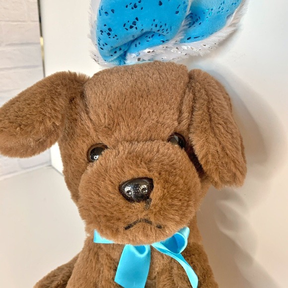 Hug Me Brown Puppy Dog Plush In Bunny Ears Walgreens Sitting Soft Stuffed Animal - Picture 2 of 7